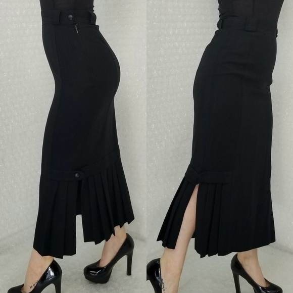 SOLD🌈Louis Féraud 1980s Wool pencil skirt - Picture 2 of 8